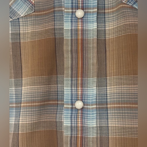Levi's Vintage 70s Big E Men’s Western Plaid Shirt with Pearl Snap Buttons - Picture 4 of 8